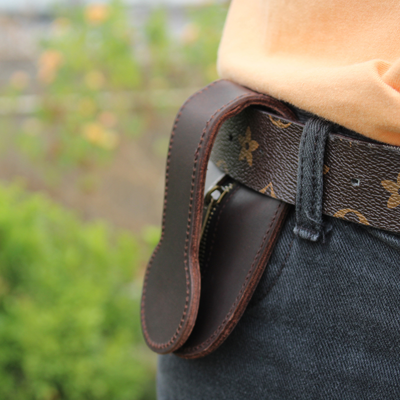 Edc Concealed Carry - Gemuine lederen tailleband Zero portemonnee Wolfproof