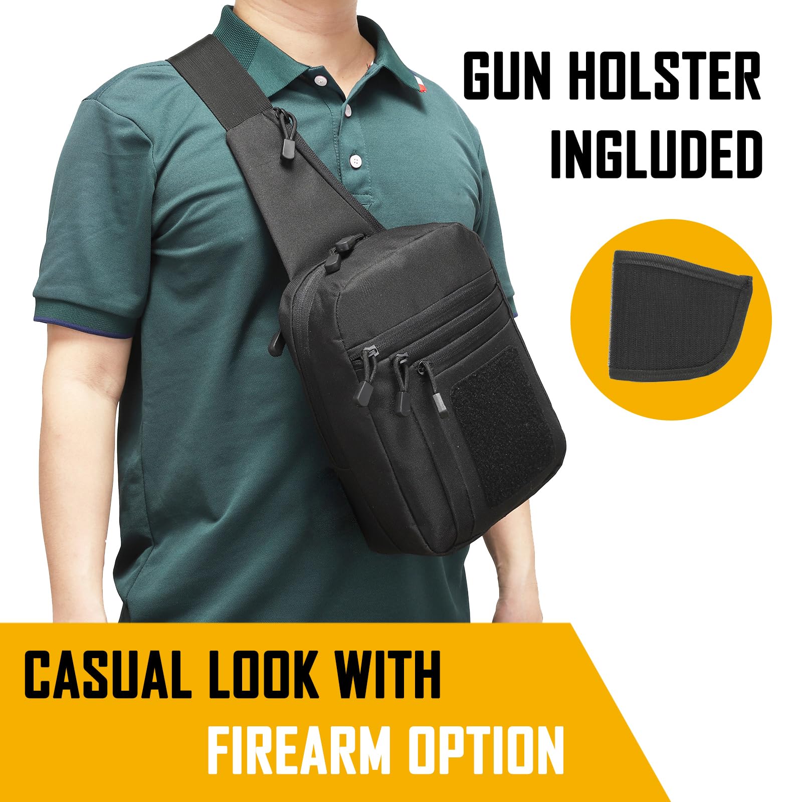 Edc Concealed Carry - Verborgen draagtas Crossbodytas voor heren, Ccw